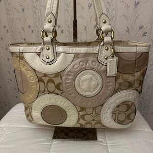 Coach Circle Patchwork Tote